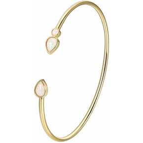 18K Gold Open Bracelet Women's Opal Bracelet Birthday/New Year/Christmas Gift Water Drop shaped Opal Gemstone Bracelet