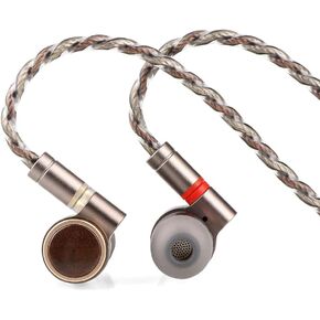 Linsoul TINHIFI T4 Plus 10mm Magnetic CNT Driver in-Ear Monitor with N54 Circuit, CCAW Voice Coil, Metal Case, Wood Faceplate, Detachable Silver-Copper Cable for Audiophile Musician
