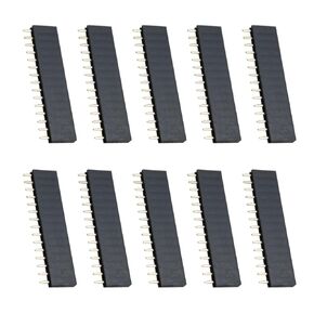 TAODAN 10PCS Single Row Straight Pin Header 15 Pins Pitch 2.54MM Single Row Straight Header Strip for Electronic Appliances Instrumentation Universal Connector Transmit Current Signal