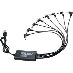 Guitar Pedal Power Supply, 8 Isolated DC9V Outputs, USB 5V Input, Portable for Effect Pedal Board