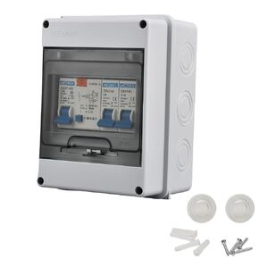 5 Way Circuit Breakers with Waterproof Distribution Box Outdoor 40A 220V Earth Leakage Overload Short Circuit Protection(6A 12A)