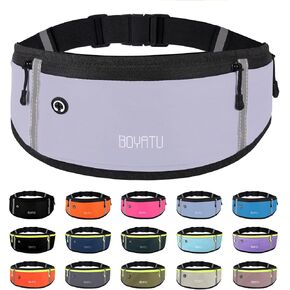 Running Belt Waist Fanny Pack: Slim Phone Holder Workout Pouch for Walking JoggingBlack