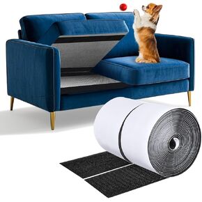 Heavy Duty Hook and Loop Tape Adhesive, 4 Inch x 18 Feet Keep Couch Cushions from Sliding or Blowing at Outdoor, Nylon Hook and Loop Tape Strips,Non Slip Rug Grippers, Wall Adhesive Strips, Black