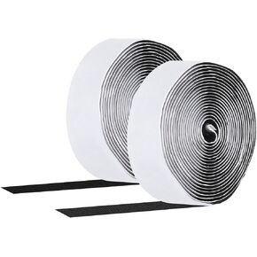 PATIKIL 2" x 30ft Hook and Loop Strips, 1 Set Roll Strong Tape Double Sided Adhesive Sticky Fastener Back Mounting Tape for Home or Office Use, Indoor & Outdoor Use, Black