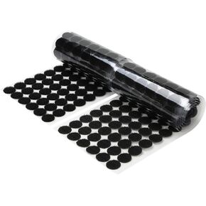 LLPT Hook Loop Dots 600PCS (300 Pairs) Heavy Duty Adhesive 0.6" Diameter Very Strong Sticky Dots Waterproof for Art Craft Classroom Office Home Deco Color Black (VDB150)
