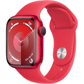 Apple Watch Series 9 [GPS 45mm] هيكل من الألومنيوم منتصف الليل مع حزام رياضي منتصف الليل، S/M (متجدد)