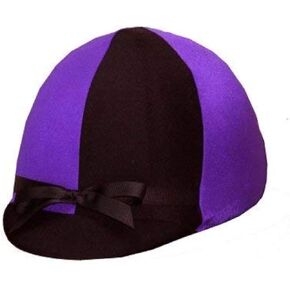 Equestrian Riding Helmet Cover - Purple and Black