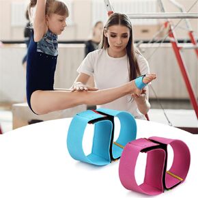 Sticky Toes for Gymnastics, 2 Pairs Tumbling Trainer Aid Equipment, Adjustable Elastic Foot Bands, Back Flip Tuck Handspring Training Straps for Kids Adults Gymnastics Cheerleading Diving Practice