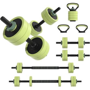 Adjustable Dumbbell Set 22/42/62LBS, 4-in-1 Free Weight Dumbbell Set Used as Kettlebell, Barbell, Dumbbell & Push-Up Stand, Iron Sand Weights Dumbbells with Connector for Home Gym