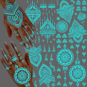 EGMBGM 52 Sheets Tiny Small Temporary Tattoos For Kids Boys Girls, Tribal Animals Butterfly Anchor Compass Tattoo Stickers For Men Women, 3D Cute Flower Fake Face Tatoo Kits Sets For Neck Arm Hands