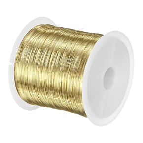 0.2mm Jewelry Wire, 32 Gauge 328FT Craft Wire Copper Beading Wire for Jewelry Making/Planting/Weaving/DIY Crafting, Soft Metal Wires [100M, Gold Tone]