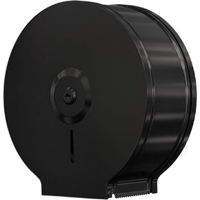 Jumbo Toilet Paper Dispenser-Wall Mount Industrial Toilet Paper Holder, Commercial Grade, Stainless Steel, Locking Bathroom Dispenser for 9" Rolls (Dispensador de Papel de bano) by EnBath (Black)