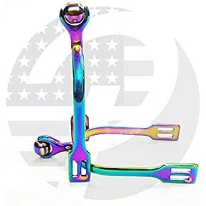 Rainbow Multi Color Horse Spurs Horse Riding Roller Ball Spurs Light Weight