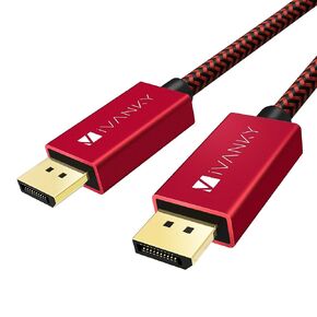 كابل DisplayPort معتمد من VESA، كابل iVANKY بطول 6.6 قدم DP 1.2، [4K@60 هرتز، 2K@165 هرتز، 2K@144 هرتز]، منفذ عرض عالي السرعة مطلي بالذهب إلى كابل منفذ العرض، لشاشة الألعاب، وبطاقة الرسومات، والتلفزيون، والكمبيوتر الشخصي، والكمبيوتر المحمول