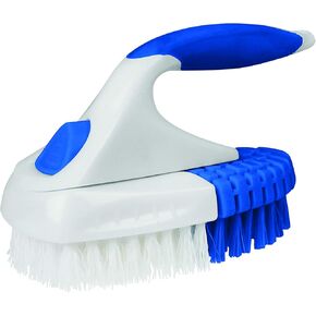 Clorox Multipurpose Flex Scrub Handheld Cleaning Brush with Removable Handle, Blue/White