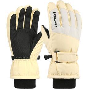 RIGWARL Kids Winter Gloves Waterproof Ski Snow Gloves for Cold Weather Outdoor Sports Snowboard for 6-12 Years Old Boys&Girls(Yellow)