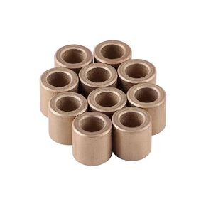 10PCS Sleeve Bearing 6x10x10 mm, 6 mm Bore x 10 mm OD x 10 mm Long, Self-Lubricating Brass Bushing, Plain Bearings Wrapped Oilless Bushings for Transmission Conveyor Systems