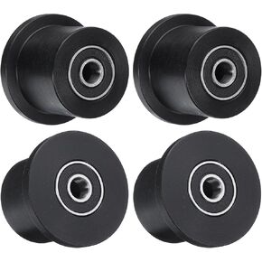 uxcell 4 Pack Nylon Machined Wheels/Rollers Gym Replacement Wheels for Total Gym Accessories Part with Bearings Through Hole of 5/16" in Diameter, Black