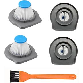 HLVCF10 Vacuum Filter Replacement for Dustbuster Filter, Compatible with BLACK and DECKER AdvancedClean & Reviva Series Hand Vacuums - 4 Pack with 1 Brush