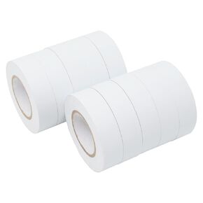 QILIMA White Electrical Tape 10 Pack 3/4-Inch by 60 Feet,Lead-Free Flame Retardant Electrical Tape, Adhesive for General Home Vehicle Auto Car Power Circuit Wiring (130mic)