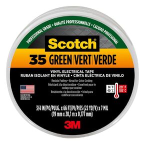 3M 10851 Scotch 35 Vinyl Electrical Color Coding Tape, 3/4-Inch x 66ft, Green