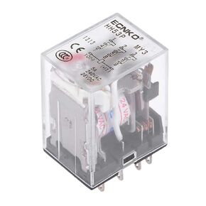 uxcell Electromagnetic Power Relay, HH53P AC 24V Coil 3P3T 11 Pins Electromagnetic Power Relay Red LED