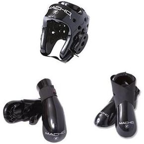 Macho Dyna 5 Piece Sparring Gear Set Black Adult XLarge