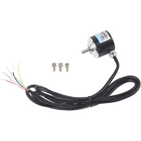 Optical Encoder, Rotary Encoder, Photoelectric Encoder ABZ 3‑Phase DC5‑24V Solid Shaft for Office Automation Engineering Field (360Z)