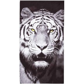 Northwest Classics Beach Towel, 30" x 60", White Tiger Face Design