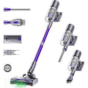 Cordless Vacuum Cleaner 600W 55Kpa Vacuum Cleaners for Home, Cordless Stick Vacuum Cleaner Max 60Min. OLED Large Screen Anti-tangled Handheld Vacuum Cleaner 1.6L for Hardwood Floor,Carpets,Pet Hair