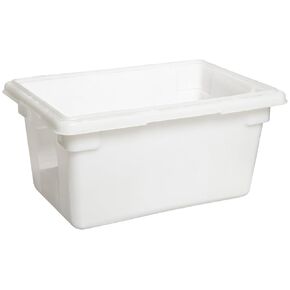 Rubbermaid Commercial Products Food Tote/Box, 5-Gallon, White, Freezer/Dishwasher Safe, Food Storage/Organization for Fruits/Vegetables/Grains in Bar/Restaurant/Hotel/Home