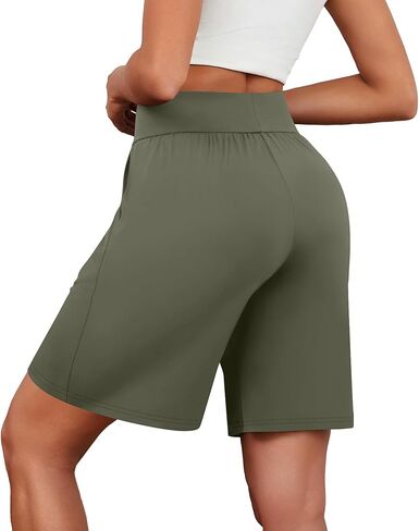 Neer 3 Pack Bermuda Shorts for Women Wide Leg High Waisted Drawstring Gym Shorts with Pocket in Kuwait