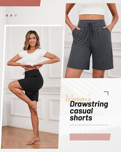Neer 3 Pack Bermuda Shorts for Women Wide Leg High Waisted Drawstring Gym Shorts with Pocket in Saudi Arabia