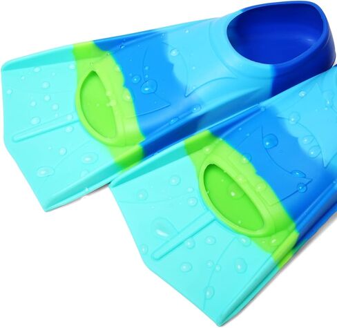 Kids Swim Fins,Short Kids Fins Youth Swimming Flippers for Lap Swimming Training for Children Girls Boys Beginners in Saudi Arabia