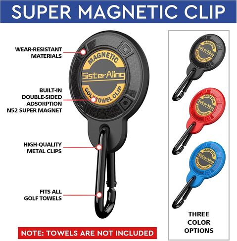 Magnetic Clip for Golf Towel,Removable Industrial Magnetic Accessories Design for Strong Hold to Golf Carts or Clubs in Kuwait