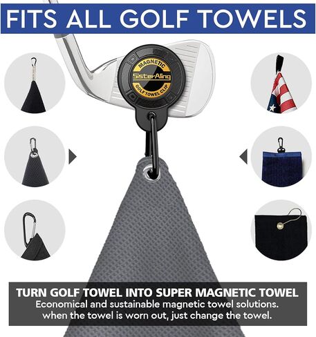 Magnetic Clip for Golf Towel,Removable Industrial Magnetic Accessories Design for Strong Hold to Golf Carts or Clubs in Kuwait