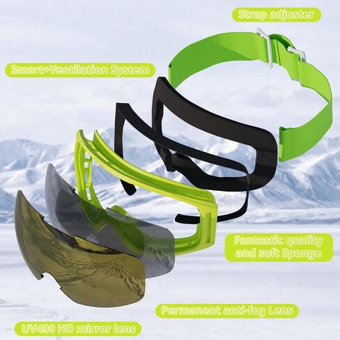 Ski Goggles for Kids 6-14 Boys Girls Youth Snowboard Snow, Snowboarding Skiing Goggles Kids 10-12 in Saudi Arabia
