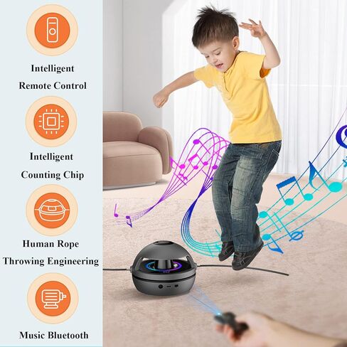 حبل قفز اللياقة البدنية الإلكتروني، حبل قفز محمول مزود بمحرك، تصميم بدون حبل، استمتع بالتمرين مع آلة حبل القفز الذكية المجهزة بـ 10 سرعات وعداد القفز (أزرق) in Kuwait