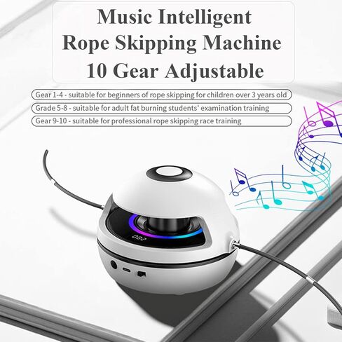 حبل قفز اللياقة البدنية الإلكتروني، حبل قفز محمول مزود بمحرك، تصميم بدون حبل، استمتع بالتمرين مع آلة حبل القفز الذكية المجهزة بـ 10 سرعات وعداد القفز (أزرق) in Kuwait