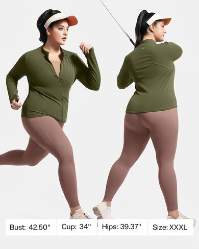 Women Athletic Track Scrub Jacket Slim Fit Shirts Full Zip Lightweight Top Workout Running Hiking Yoga in Kuwait