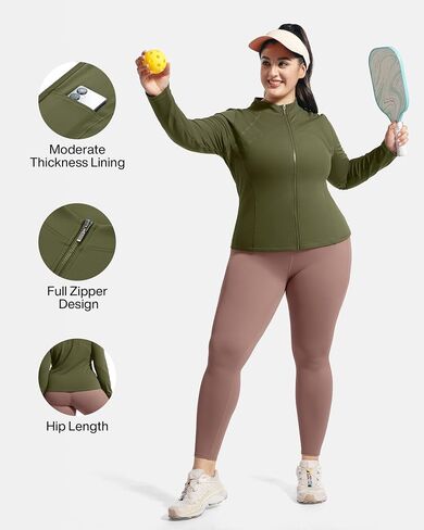 Women Athletic Track Scrub Jacket Slim Fit Shirts Full Zip Lightweight Top Workout Running Hiking Yoga in Kuwait