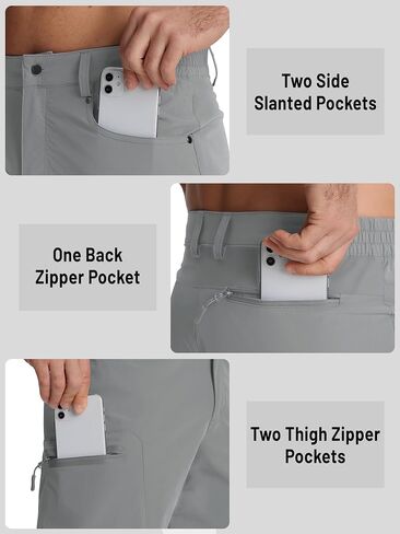 TACVASEN Men's Hiking Cargo Shorts 10" with Zipper Pockets Men's Tactical Shorts Stretch Waist Casual Shorts Golf Outdoor in Kuwait