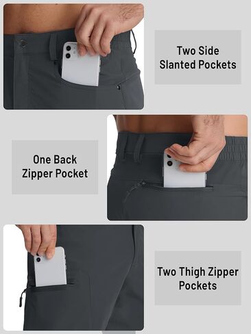 TACVASEN Men's Hiking Cargo Shorts 10" with Zipper Pockets Men's Tactical Shorts Stretch Waist Casual Shorts Golf Outdoor in Kuwait