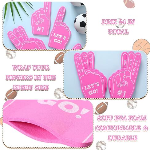 Sinmoe 24 Pcs Mini Foam Finger Sport Fan Foam Mini Finger, We're #1 Sports Themed Party Supplies for Baseball Basketball Soccer Events Team Gifts(Dark Blue) in Saudi Arabia