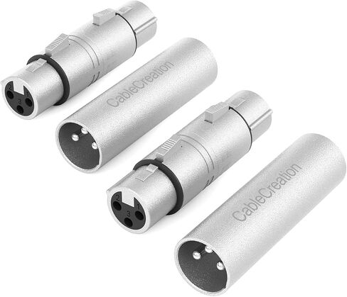 CableCreation [5-Pair XLR Female to Female & XLR Male to Male 3PIN Adapter Connector Compatible Microphone,Mixer,Silver in Kuwait