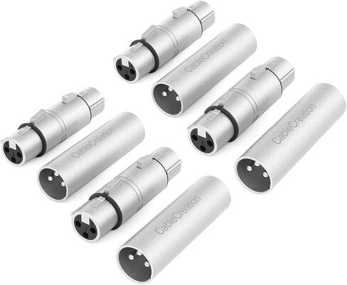 CableCreation [5-Pair XLR Female to Female & XLR Male to Male 3PIN Adapter Connector Compatible Microphone,Mixer,Silver in Kuwait