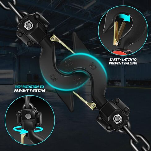 DNA MOTORING Lever Block Chain Hoist 2T/4400lbs 5ft/1.5M Chain Hoist Alloy Steel G80 Chain Ratchet Lever Hoist with Hook for Garages Warehouse Automotive Machinery and Single Chain,TOOLS-00670 in Saudi Arabia
