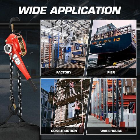 DNA MOTORING Lever Block Chain Hoist 2T/4400lbs 5ft/1.5M Chain Hoist Alloy Steel G80 Chain Ratchet Lever Hoist with Hook for Garages Warehouse Automotive Machinery and Single Chain,TOOLS-00670 in Saudi Arabia