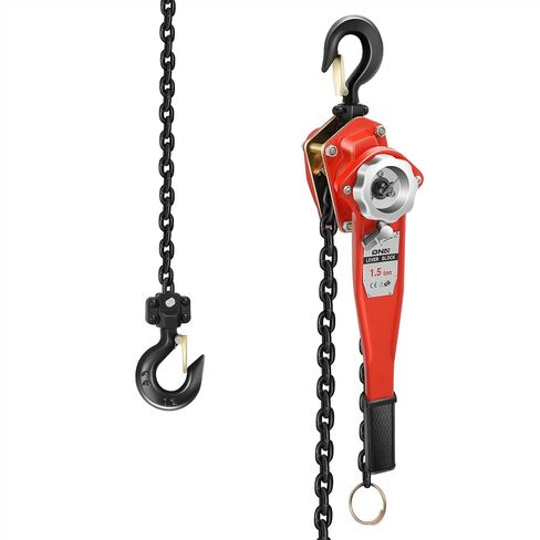DNA MOTORING Lever Block Chain Hoist 2T/4400lbs 5ft/1.5M Chain Hoist Alloy Steel G80 Chain Ratchet Lever Hoist with Hook for Garages Warehouse Automotive Machinery and Single Chain,TOOLS-00670 in Saudi Arabia