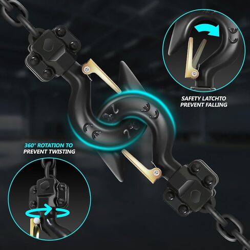 DNA MOTORING Lever Block Chain Hoist 2T/4400lbs 5ft/1.5M Chain Hoist Alloy Steel G80 Chain Ratchet Lever Hoist with Hook for Garages Warehouse Automotive Machinery and Single Chain,TOOLS-00670 in Saudi Arabia